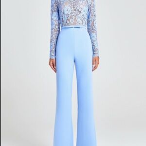 Elegant Blue Lace Jumpsuit
